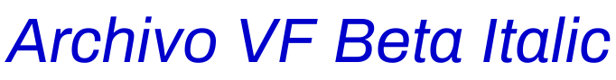 Archivo VF Beta Italic fonte